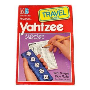 VTG 1989 Yahtzee Travel Game by MB Milton Bradley Age 8 & Up 1 or more players